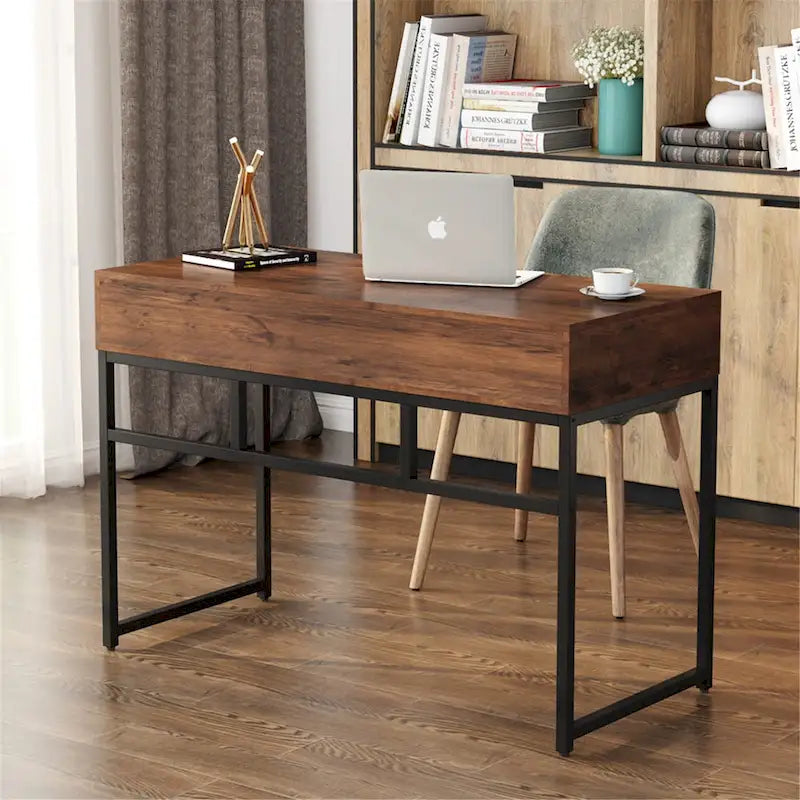 Table de bureau à domicile de 120 cm avec 2 tiroirs de rangement