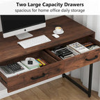 Table de bureau à domicile de 120 cm avec 2 tiroirs de rangement