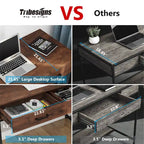 Table de bureau à domicile de 120 cm avec 2 tiroirs de rangement