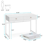 Table de bureau à domicile de 120 cm avec 2 tiroirs de rangement