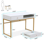 Table de bureau à domicile de 120 cm avec 2 tiroirs de rangement