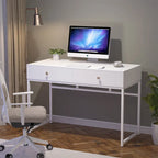 Table de bureau à domicile de 120 cm avec 2 tiroirs de rangement