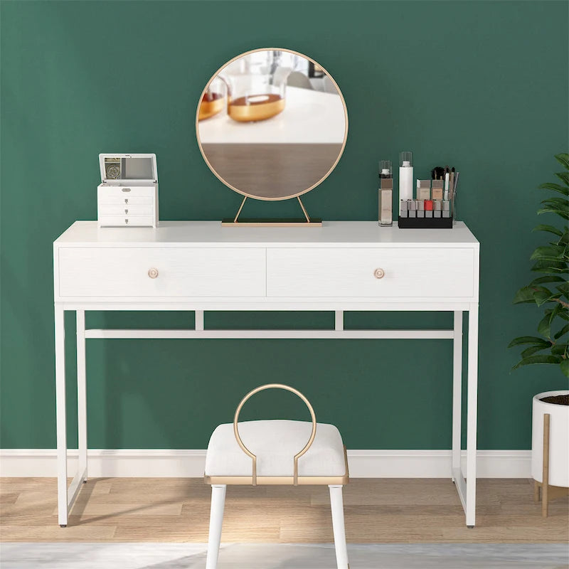 Table de bureau à domicile de 120 cm avec 2 tiroirs de rangement