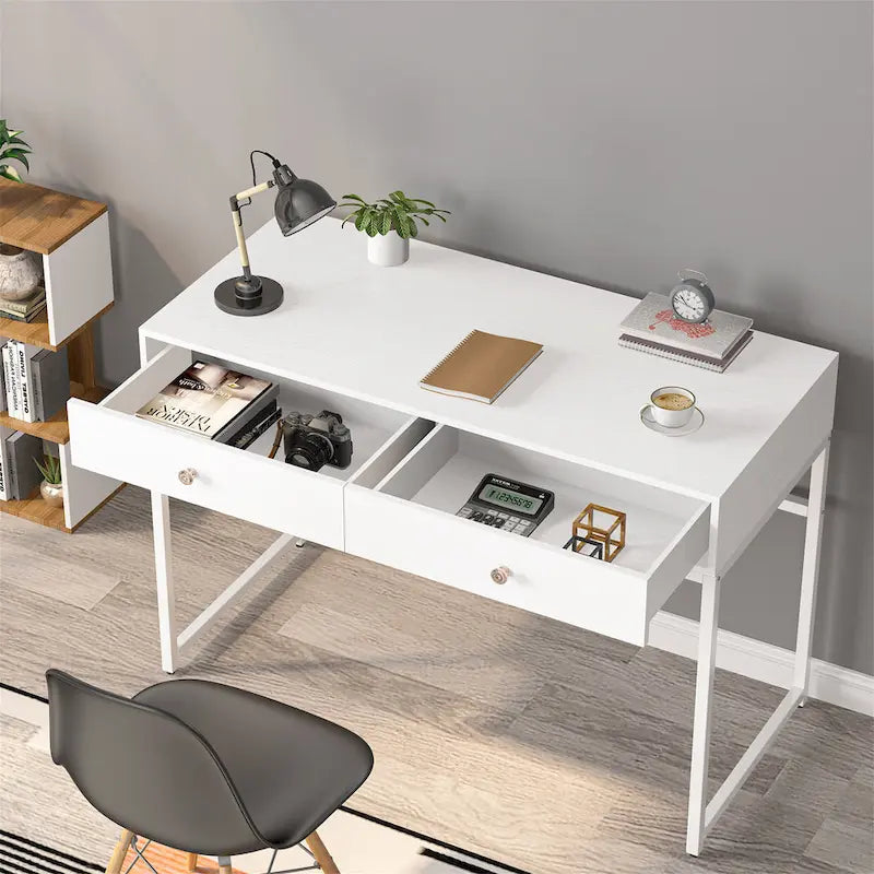 Table de bureau à domicile de 120 cm avec 2 tiroirs de rangement