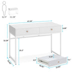 Table de bureau à domicile de 120 cm avec 2 tiroirs de rangement
