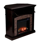 Console de foyer électrique Ebony Electric Media – Bouton ou écran tactile, en coin ou mural