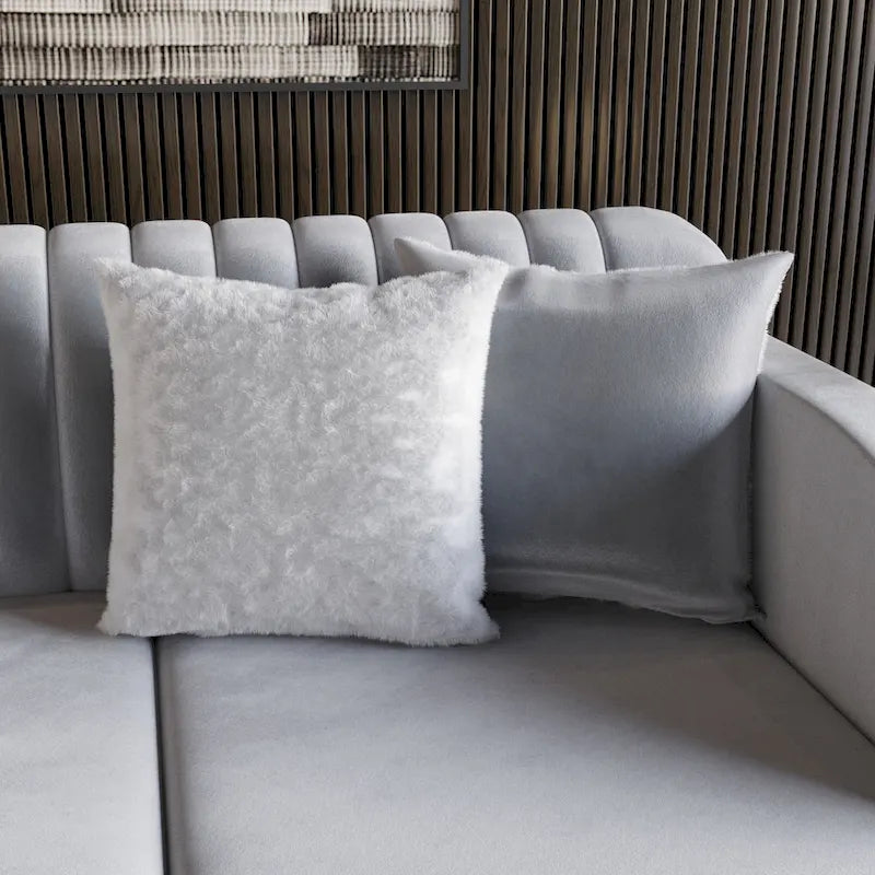 Canapé 3 places touffeté en velours gris argenté