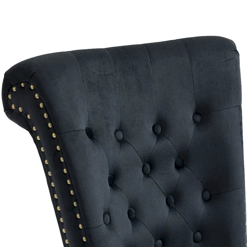 Fauteuil d'appoint dossier haut en velours bleu / blanc / noir / gris avec rangement, lot de 2, sans accoudoirs