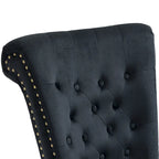 Fauteuil d'appoint dossier haut en velours bleu / blanc / noir / gris avec rangement, lot de 2, sans accoudoirs