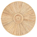 Table basse ronde en rotin, Miel clair, Plateau en osier, Utilisation 1 personne