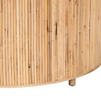 Table basse ronde en rotin, Miel clair, Plateau en osier, Utilisation 1 personne