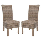 Chaise de salle à manger en rotin naturel, lot de 2