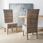 Chaise de salle à manger en rotin naturel, lot de 2