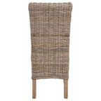 Chaise de salle à manger en rotin naturel, lot de 2