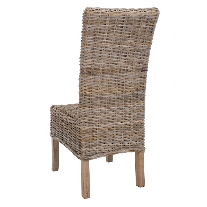 Chaise de salle à manger en rotin naturel, lot de 2