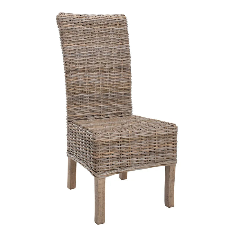 Chaise de salle à manger en rotin naturel, lot de 2