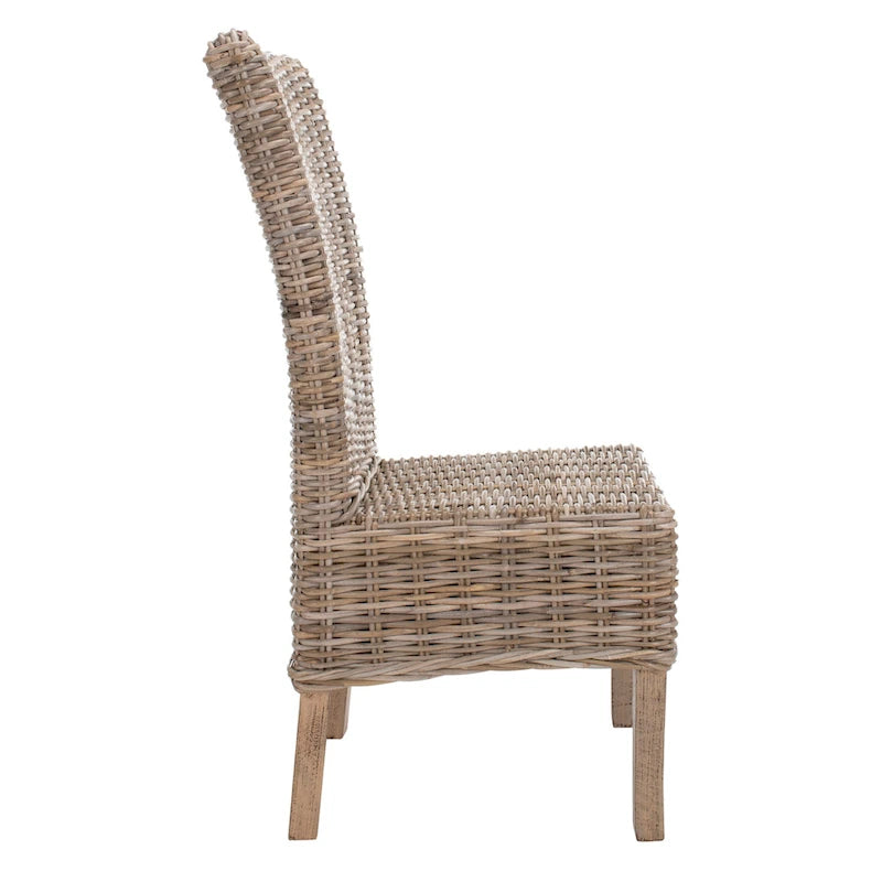 Chaise de salle à manger en rotin naturel, lot de 2