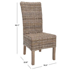 Chaise de salle à manger en rotin naturel, lot de 2