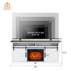 Meuble TV cheminée avec porte coulissante de 173 cm, foyer électrique de 58 cm, brun foncé/gris/blanc, simple