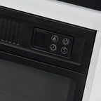 Meuble TV cheminée avec porte coulissante de 173 cm, foyer électrique de 58 cm, brun foncé/gris/blanc, simple