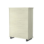Ensemble de chambre rustique 2 pièces beige/blanc antique – 1 commode et 1 chiffonnier, pour 1-2 utilisateurs