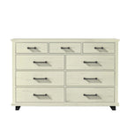 Ensemble de chambre rustique 2 pièces beige/blanc antique – 1 commode et 1 chiffonnier, pour 1-2 utilisateurs