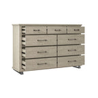 Ensemble de chambre rustique 2 pièces beige/blanc antique – 1 commode et 1 chiffonnier, pour 1-2 utilisateurs