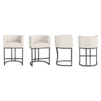 LUE BONA Tabouret de bar moderne 66 cm avec dossier bas, hauteur de comptoir, ensemble de 4 tabourets de bar en forme de tonneau avec structure en métal