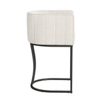 LUE BONA Tabouret de bar moderne 66 cm avec dossier bas, hauteur de comptoir, ensemble de 4 tabourets de bar en forme de tonneau avec structure en métal