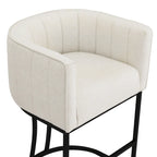 LUE BONA Tabouret de bar moderne 66 cm avec dossier bas, hauteur de comptoir, ensemble de 4 tabourets de bar en forme de tonneau avec structure en métal