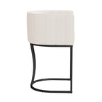 LUE BONA Tabouret de bar moderne 66 cm avec dossier bas, hauteur de comptoir, ensemble de 4 tabourets de bar en forme de tonneau avec structure en métal