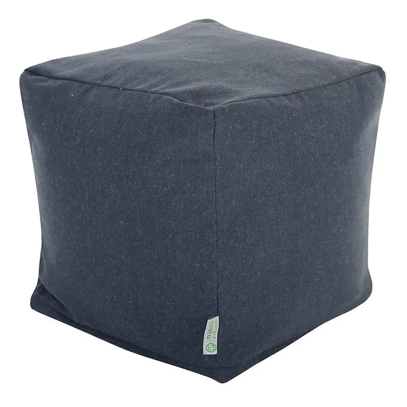 Pouf Cubique d'Intérieur – Écru / Gris / Bleu / Fauve, Siège Simple