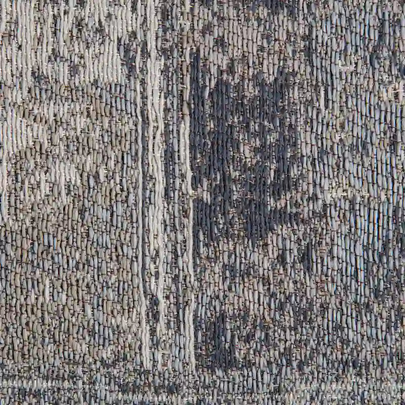 Pouf ottoman carré gris et ivoire, tissé jacquard, grand, 1 personne