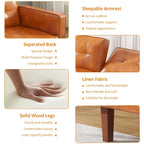 Canapé-lit futon convertible 2 places – Tissu et similicuir, causeuse inclinable 3 positions