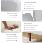 Canapé-lit futon convertible 2 places – Tissu et similicuir, causeuse inclinable 3 positions