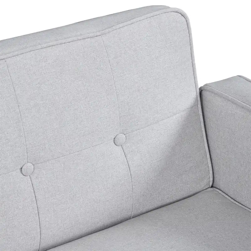 Canapé-lit futon convertible 2 places – Tissu et similicuir, causeuse inclinable 3 positions