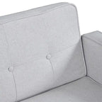 Canapé-lit futon convertible 2 places – Tissu et similicuir, causeuse inclinable 3 positions