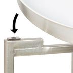Table d'appoint pliante ronde en métal bleu marine et argent