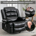 Fauteuil inclinable, pivotant et berçant individuel noir/marron avec massage et chaleur