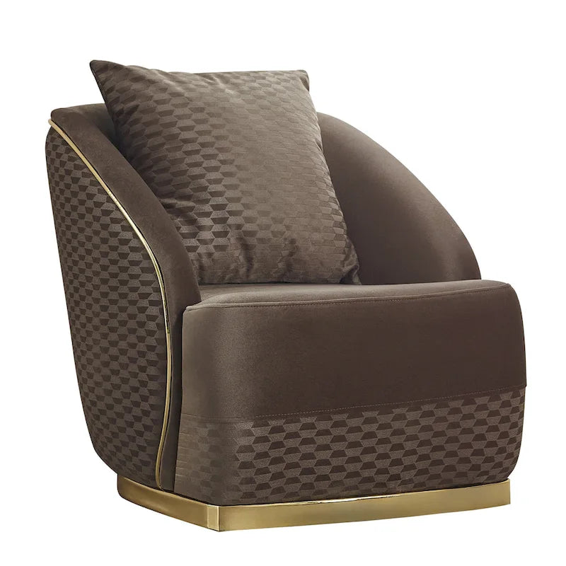 Ensemble de salon 3 pièces à accoudoirs carrés – Crème / Gris clair / Marron / Beige / Gris foncé