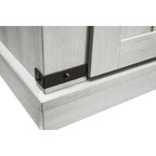 Meuble d'appoint avec porte coulissante de 32 po, blanc cassé/blanc cassé/bois vieilli/gris, simple