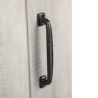 Meuble d'appoint avec porte coulissante de 32 po, blanc cassé/blanc cassé/bois vieilli/gris, simple
