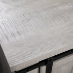 Meuble d'appoint avec porte coulissante de 32 po, blanc cassé/blanc cassé/bois vieilli/gris, simple