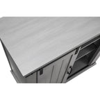 Meuble d'appoint avec porte coulissante de 32 po, blanc cassé/blanc cassé/bois vieilli/gris, simple
