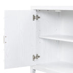 Buffet rétro 4 portes, noir/gris/bleu antique/blanc, assemblage à 2 personnes