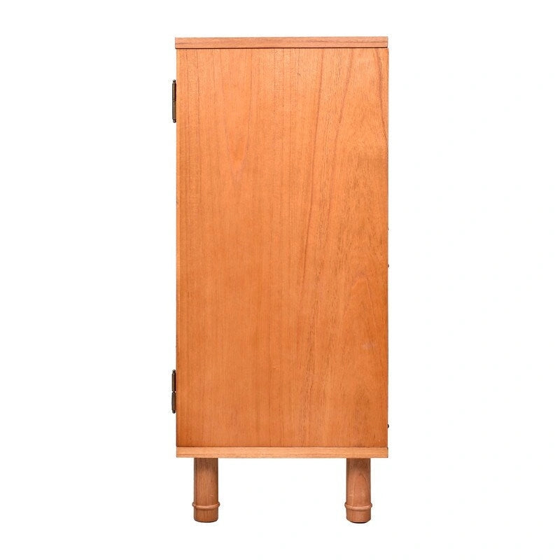 Armoire de rangement 3 portes, finition bois marron