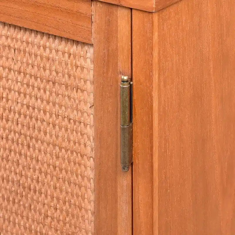 Armoire de rangement 3 portes, finition bois marron