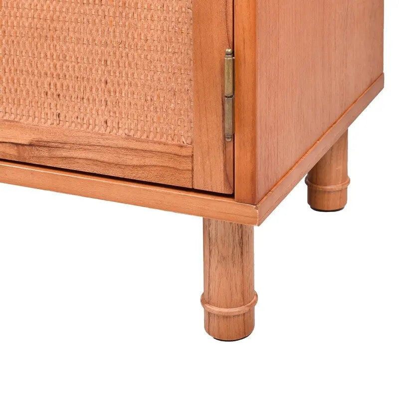 Armoire de rangement 3 portes, finition bois marron