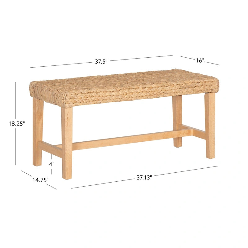 Banc de rangement jacinthe naturelle, 1 personne