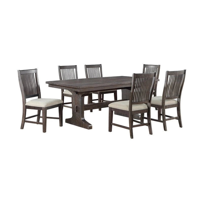 Ensemble de salle à manger extensible marron rustique – Jusqu'à 9 places